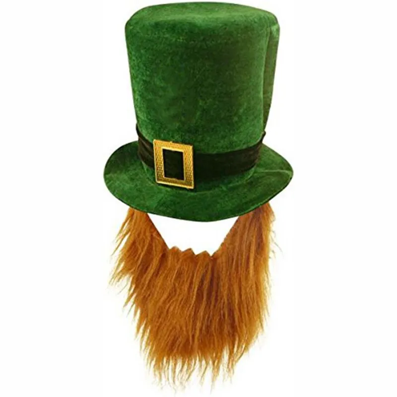 Irish St Patricks Day Hat Fancy Dress Top BeardCostume Cosplay Festival Party Supplies|Аксессуары для костюмов| |