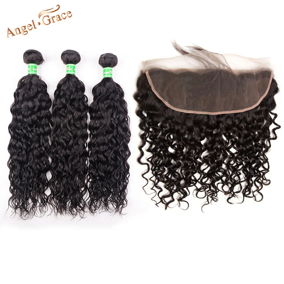 Angel Grace Hair Brazilian Water Wave Hair Bundles With Frontal Remy Human Hair Bundles With Brown/Transparent Lace Frontal 13x4
Angel Grace Hair Brazilian Water Wave Hair Bundles With Frontal Remy Human Hair Bundles With Brown/Transparent Lace Frontal 13x4