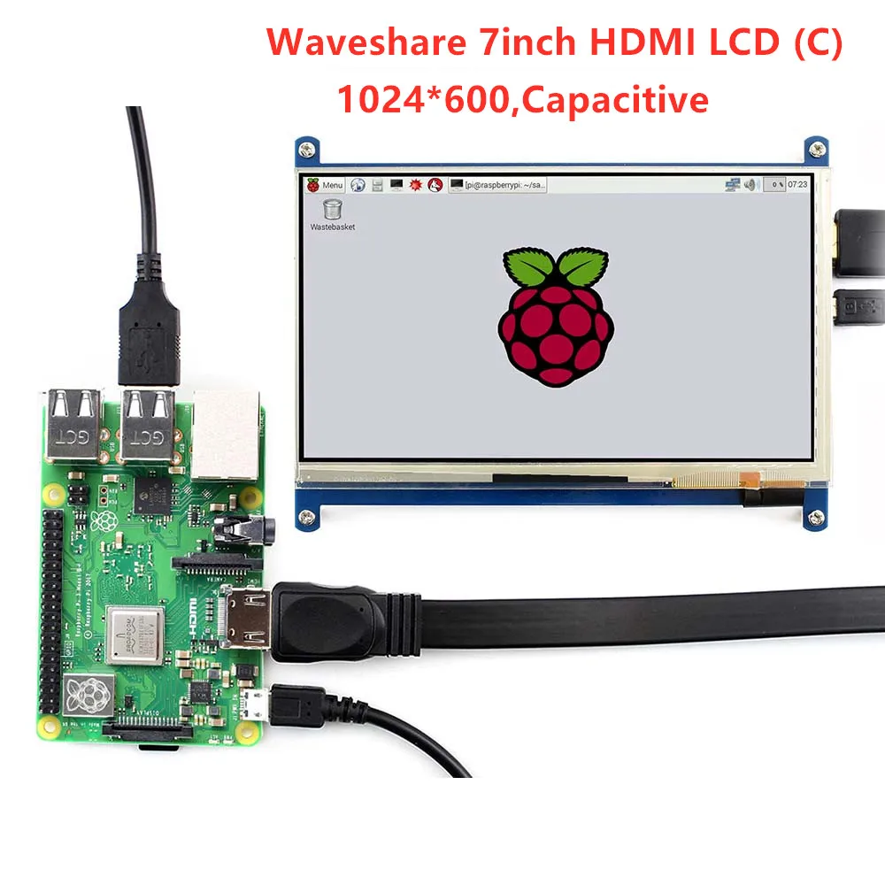 Waveshare 7'' Display , 7inch HDMI LCD (C) ,Capacitive Touch Screen,HDMI monitor,Supports Raspberry Pi Model 2B/3B/3B+ BB Black
Waveshare 7'' Display , 7inch HDMI LCD (C) ,Capacitive Touch Screen,HDMI monitor,Supports Raspberry Pi Model 2B/3B/3B+ BB Black