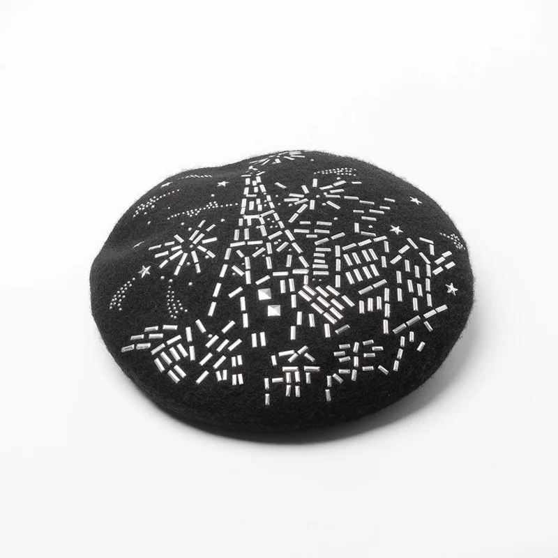 Europe and United States autumn and winter new Eiffel Tower rhinestone wool beret painter Hat ladies fashion bud hat hot artist
Europe and United States autumn and winter new Eiffel Tower rhinestone wool beret painter Hat ladies fashion bud hat hot artist
