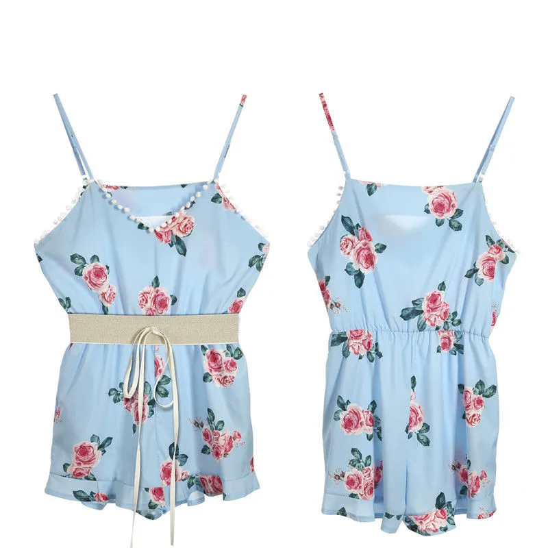 Summer 2018 new Women sleeveless Floral print playsuit fashion casual v-neck bandage playsuit romper Strap elegant short overall
Summer 2018 new Women sleeveless Floral print playsuit fashion casual v-neck bandage playsuit romper Strap elegant short overall