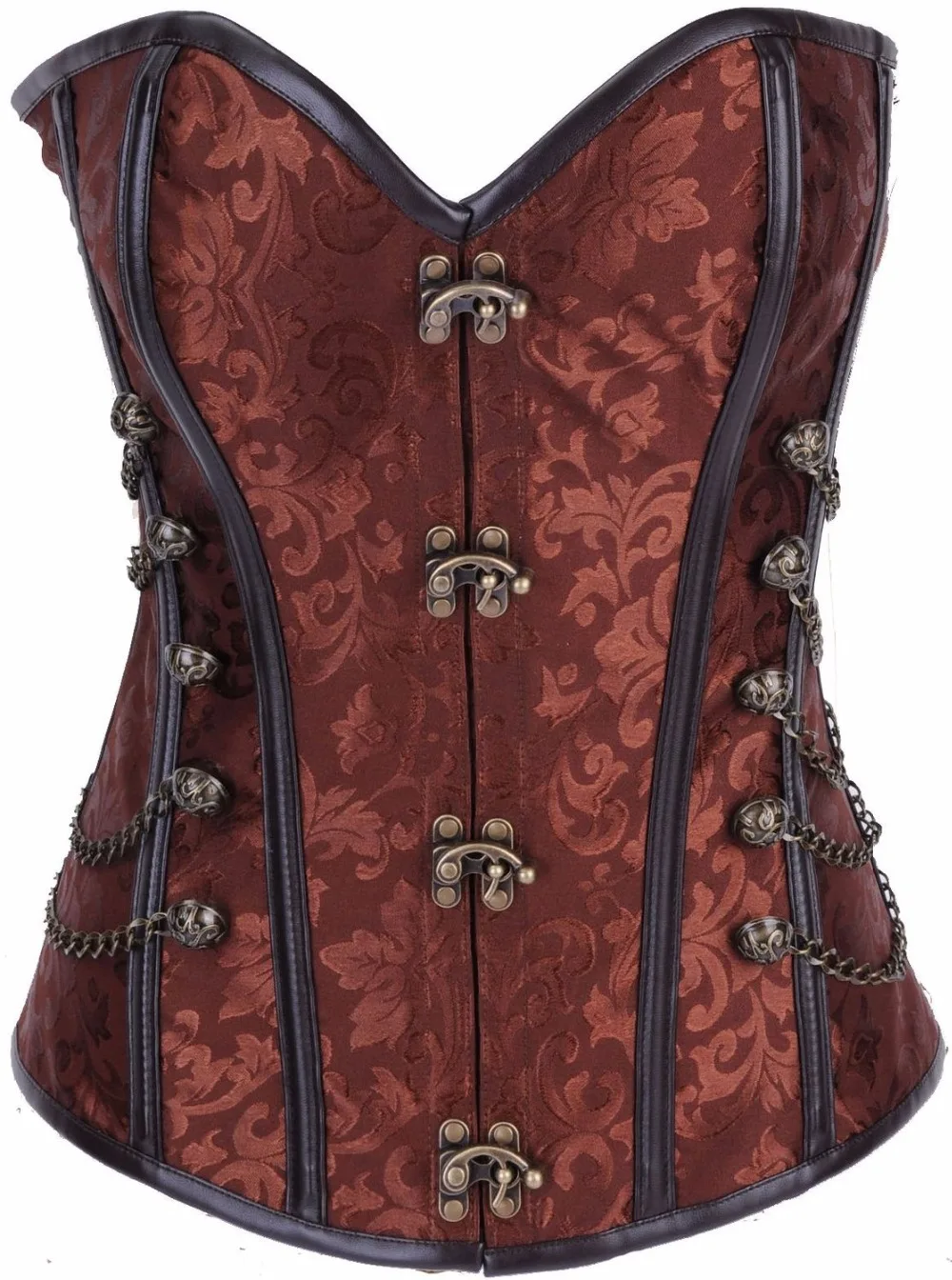 Punk Style Retro Fashion Single-Row Buttons Waist Chain Tight Vest Coffee Steel Europe And The United States Sexy Court Corset
Punk Style Retro Fashion Single-Row Buttons Waist Chain Tight Vest Coffee Steel Europe And The United States Sexy Court Corset