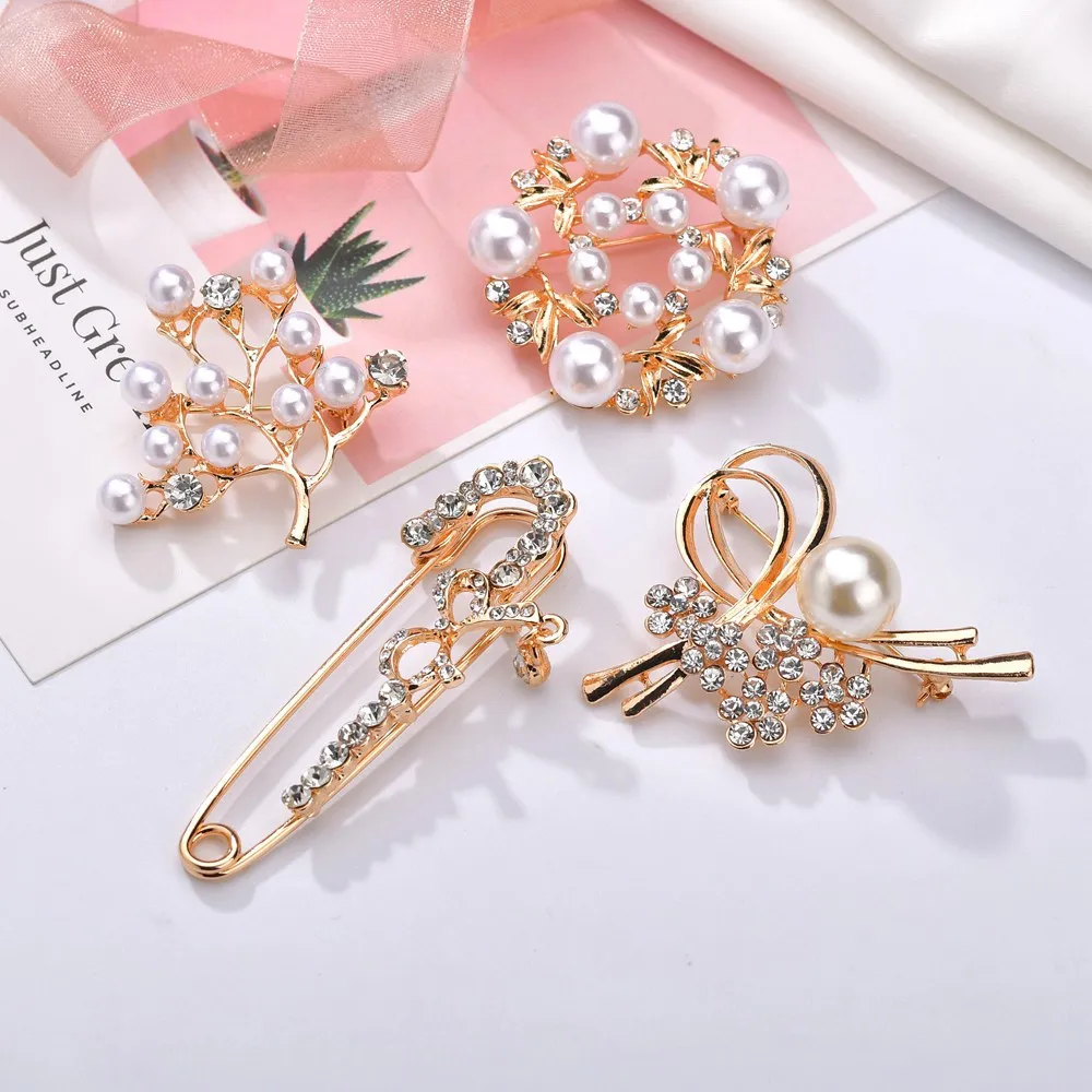 1PC Wedding imitation pearl brooch Fashion vintage alloy with rhinestone brooch Women's jewelry accessories 4 styles
1PC Wedding imitation pearl brooch Fashion vintage alloy with rhinestone brooch Women's jewelry accessories 4 styles