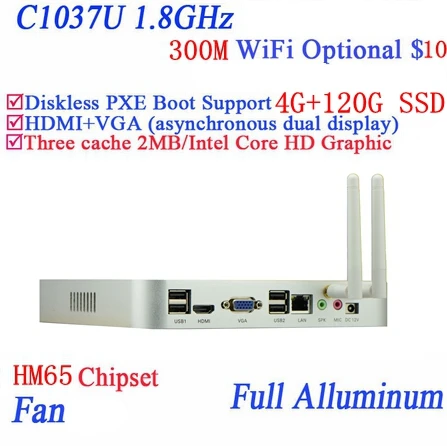 Popular mini pc Celeron 1037U dual core 1.8ghz living room with USB *4 HDMI RJ45 4G RAM 120G SSD full aluminum fan
Popular mini pc Celeron 1037U dual core 1.8ghz living room with USB *4 HDMI RJ45 4G RAM 120G SSD full aluminum fan