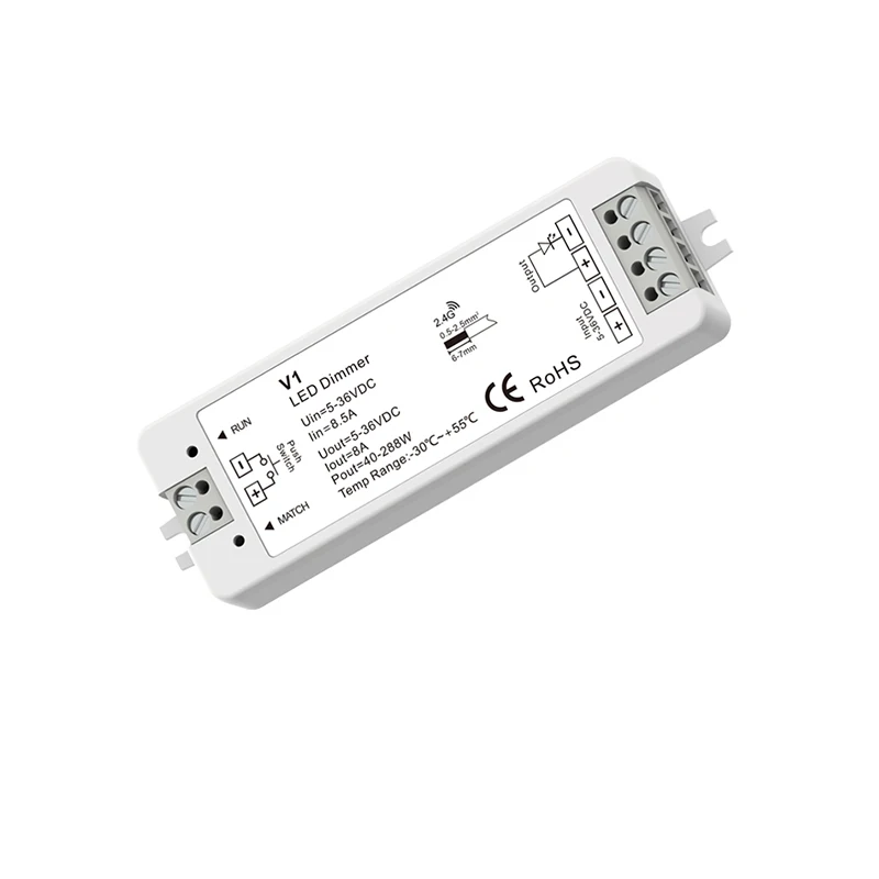 New Led Wifi Dimmer Controller 12V Wireless DC5-36V CV Constant Voltage Receiver V1 Led 5050 3528 Strip Dimming 16 zones total
New Led Wifi Dimmer Controller 12V Wireless DC5-36V CV Constant Voltage Receiver V1 Led 5050 3528 Strip Dimming 16 zones total