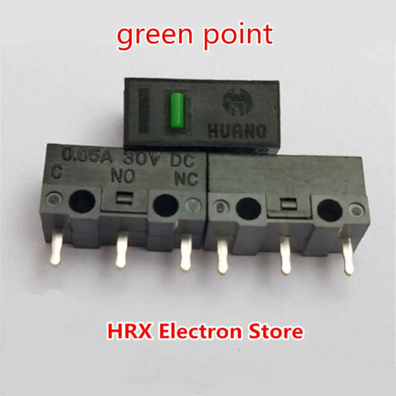 10PCS/LOT HUANO mouse micro switch button life of 5 million silver contact green point
10PCS/LOT HUANO mouse micro switch button life of 5 million silver contact green point