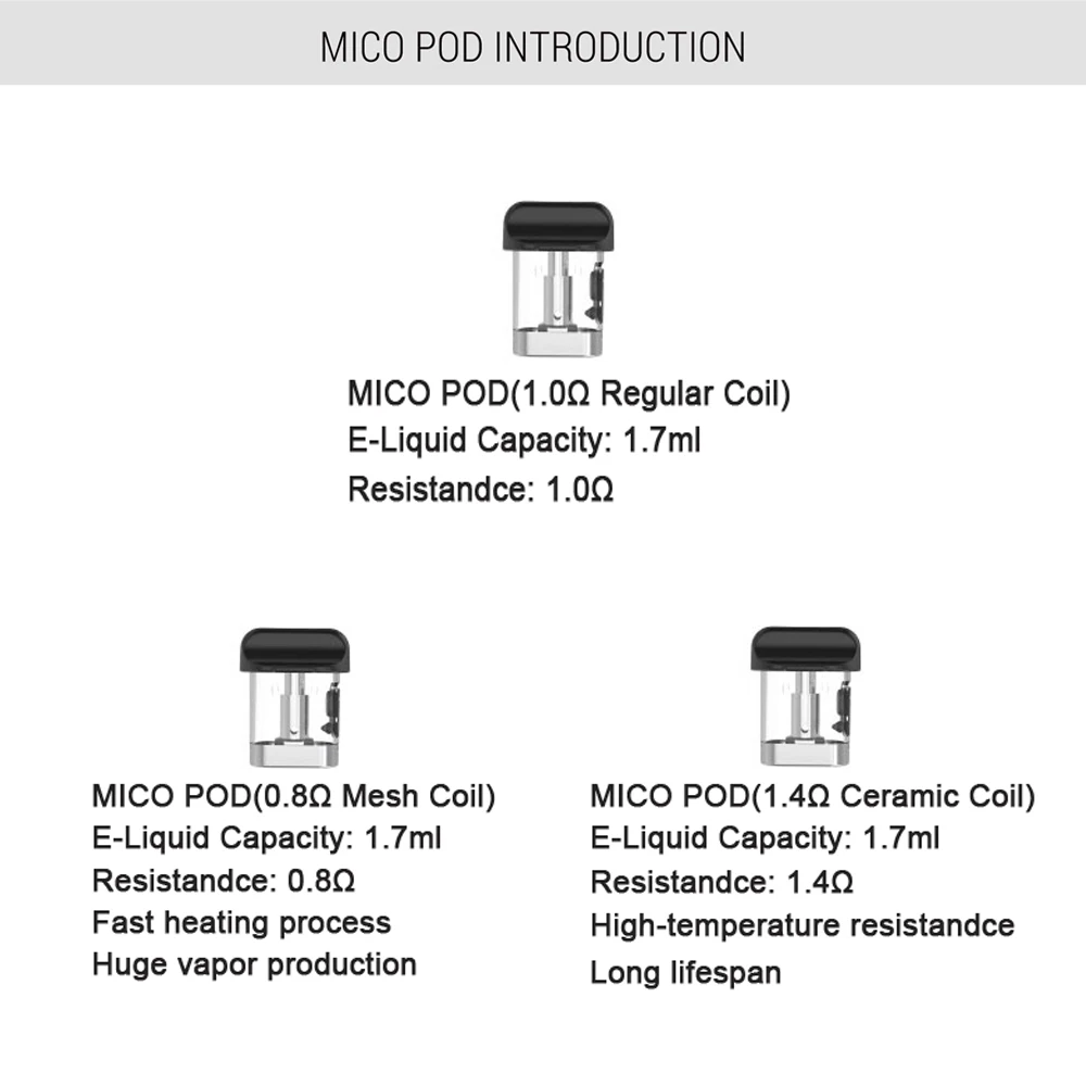 Original SMOK Mico Regular Mesh Ceramic Coil Head Resistance Core for MICO Ectronic E Cigarette Vape Pen Pod Vaporizer Atomizer |