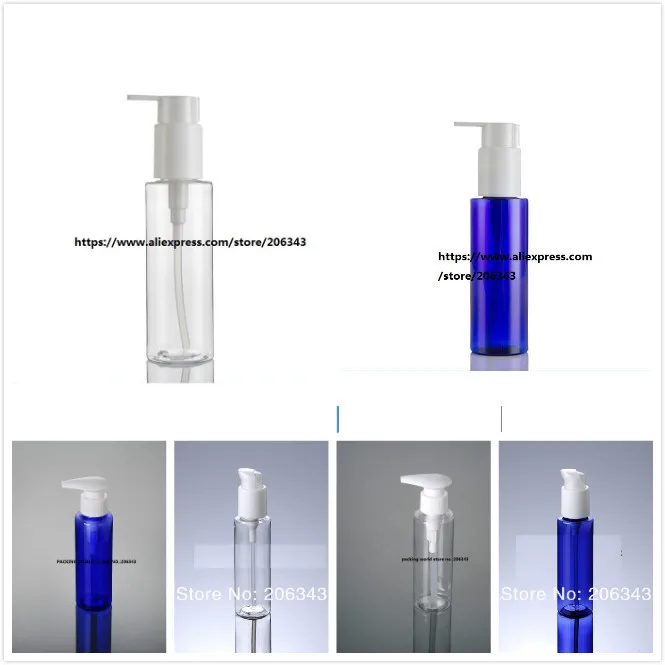 100ml TRANSPARENT/BLUE PLASTIC PET BOTTLE with white pump for lotion/emulsion/serum/shampoo/foundation/cosmetic packing
100ml TRANSPARENT/BLUE PLASTIC PET BOTTLE with white pump for lotion/emulsion/serum/shampoo/foundation/cosmetic packing