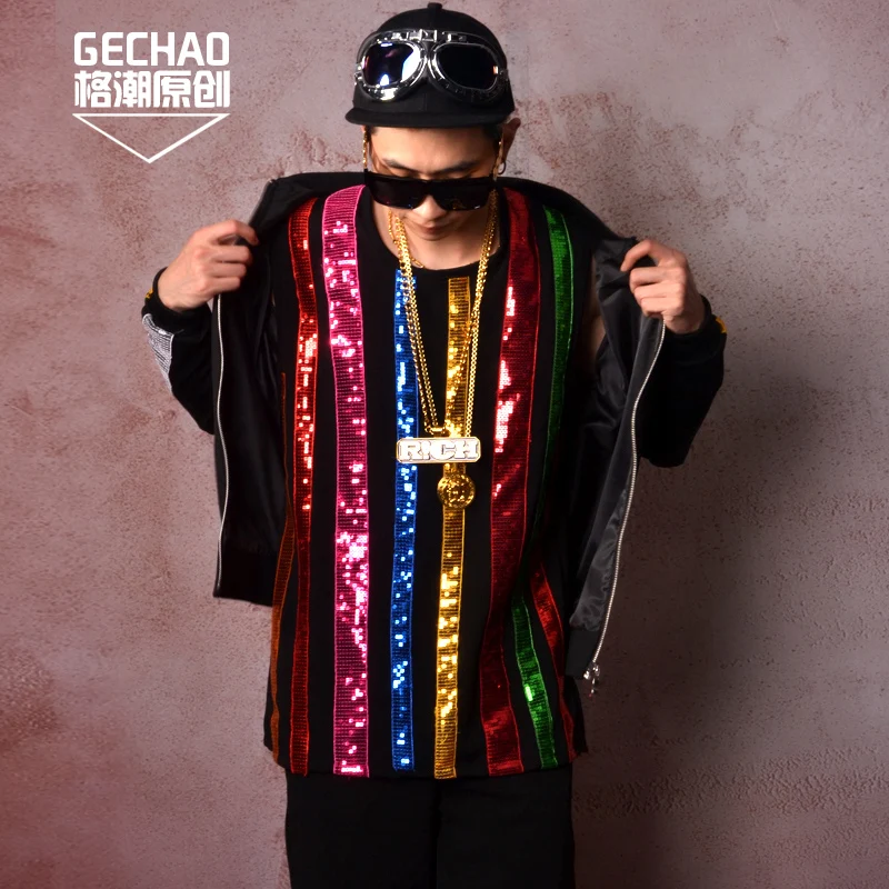 M-6XL!!!!Seven color sequins stitching vest jacket hairdresser star nightclub bar singer DJDS costumes.
M-6XL!!!!Seven color sequins stitching vest jacket hairdresser star nightclub bar singer DJDS costumes.