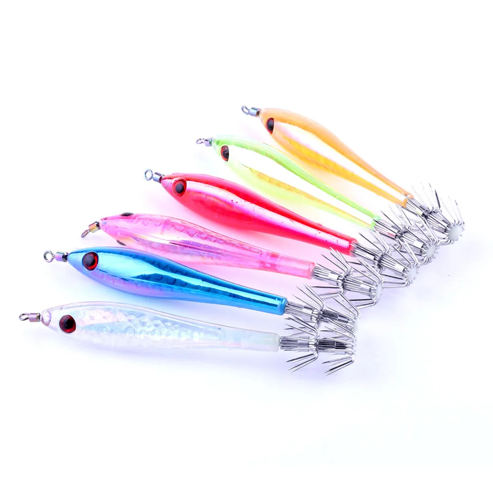 HENGJIA 5pcs/lot Hard plastic Squid Jigs Jigging Squid Hook Lure Fishing Tackle Squid Lure 6 colors 3D eyes lifelike
HENGJIA 5pcs/lot Hard plastic Squid Jigs Jigging Squid Hook Lure Fishing Tackle Squid Lure 6 colors 3D eyes lifelike