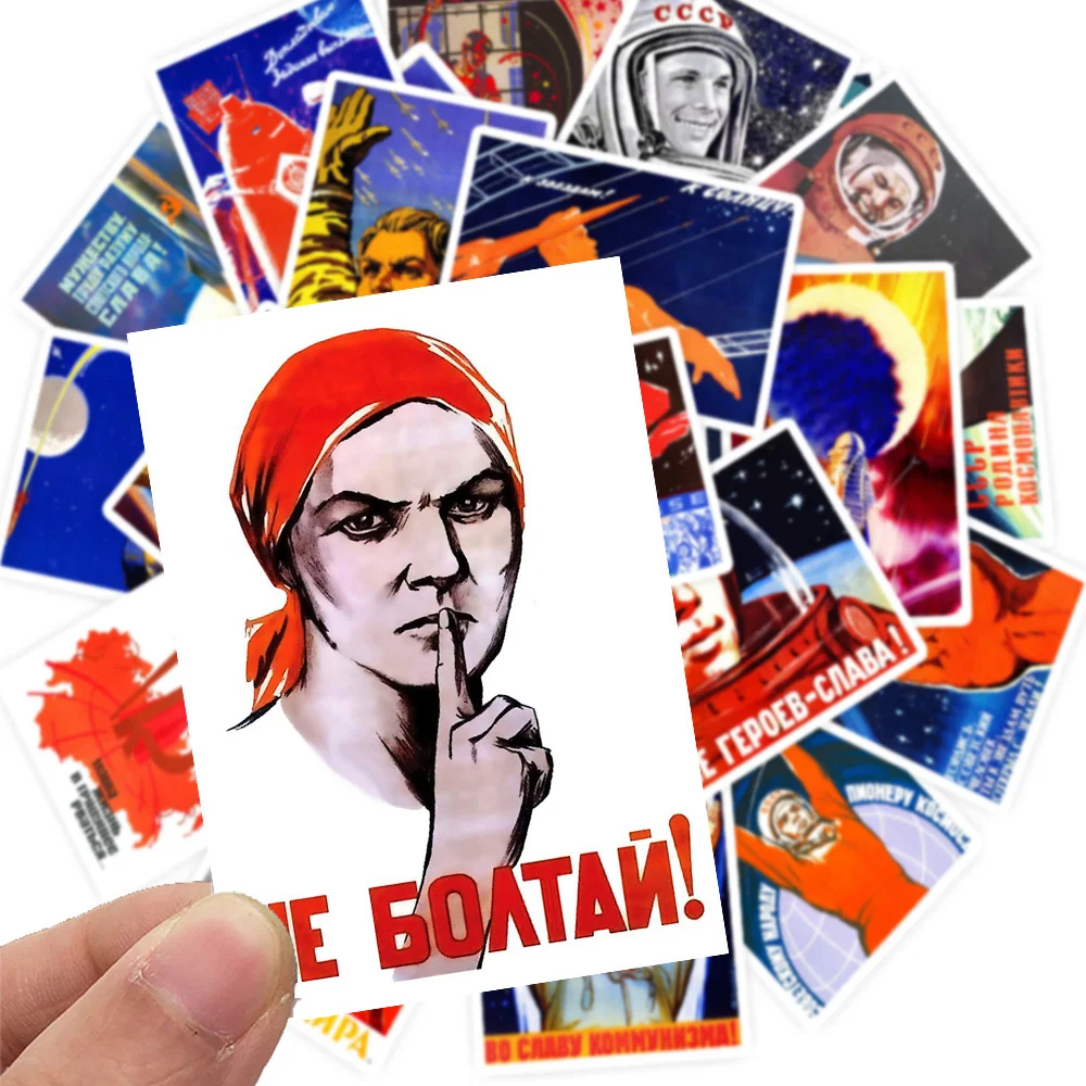 25Pcs Russian Propaganda Poster the Space Race Poster Stickers USSR CCCP Stickers for Collection Laptop Luggage Phone Decals
25Pcs Russian Propaganda Poster the Space Race Poster Stickers USSR CCCP Stickers for Collection Laptop Luggage Phone Decals