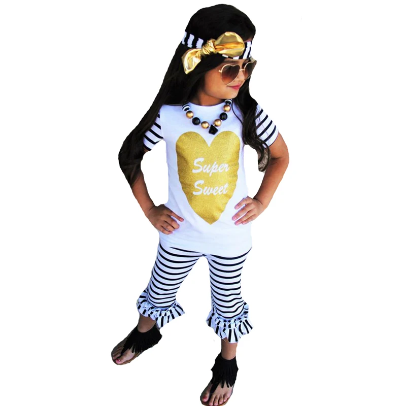 SOSOCOER Toddler Girl Clothing set 3pcs Summer 2017 Fashion Letter T Shirt+Stripe Pant+Bow Headband Kids Baby Girls Clothes Sets
SOSOCOER Toddler Girl Clothing set 3pcs Summer 2017 Fashion Letter T Shirt+Stripe Pant+Bow Headband Kids Baby Girls Clothes Sets