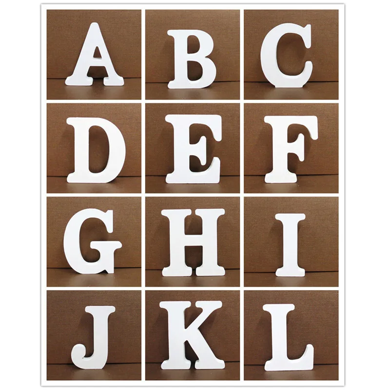 1 шт. 15 см белые деревянные буквы Английский алфавит DIY персонализированное имя