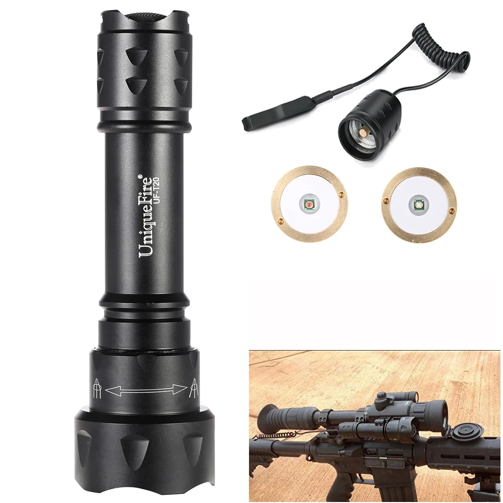 UniqueFire T20 IP65 Waterproof Flashlight XP-E G/R/W Aluminum Alloy 38mm Lens Torch+ Remote Pressure(2 Modes)
UniqueFire T20 IP65 Waterproof Flashlight XP-E G/R/W Aluminum Alloy 38mm Lens Torch+ Remote Pressure(2 Modes)