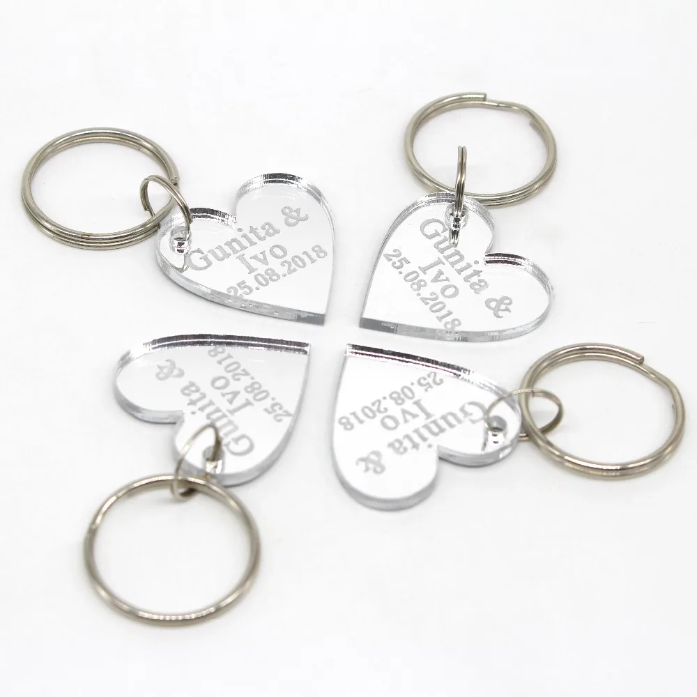 10 Pieces Personalized Laser Engraved Gold Silver Love Heart Keychain Wedding Keyring Set Gift Present Private Customized Favors
10 Pieces Personalized Laser Engraved Gold Silver Love Heart Keychain Wedding Keyring Set Gift Present Private Customized Favors