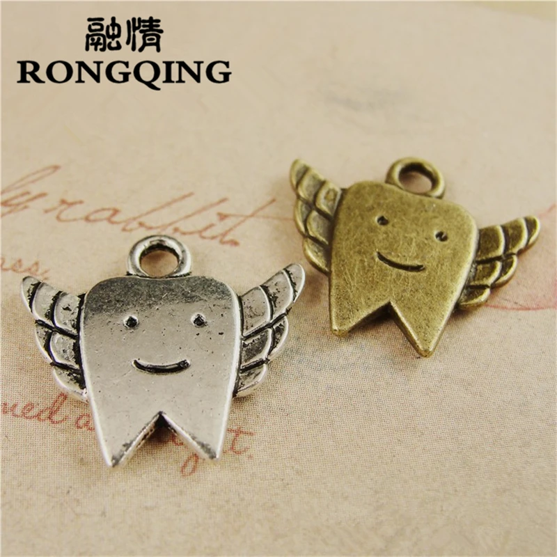 RONGQING 13*20MM 50pcs/lot Cartoon Angel Tooth Charms 2 Colors Available Charms for Jewelry Making
RONGQING 13*20MM 50pcs/lot Cartoon Angel Tooth Charms 2 Colors Available Charms for Jewelry Making