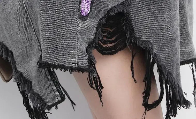 Summer Fall Fashion Casual Womens 3XL XXL Ripped Irregular Embroidery Grey Black Denim Skirt , Female Woman Tassel Jeans Skirts
Summer Fall Fashion Casual Womens 3XL XXL Ripped Irregular Embroidery Grey Black Denim Skirt , Female Woman Tassel Jeans Skirts