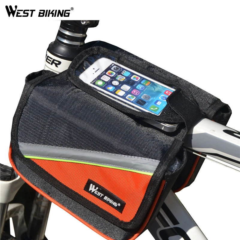 WEST BIKING Waterproof Cycling Bags Front Tube Bicycle Bag Fit 4.2" 4.8" 5.5" Touching Screen Telephone Double Bike Frame Bags
WEST BIKING Waterproof Cycling Bags Front Tube Bicycle Bag Fit 4.2" 4.8" 5.5" Touching Screen Telephone Double Bike Frame Bags
