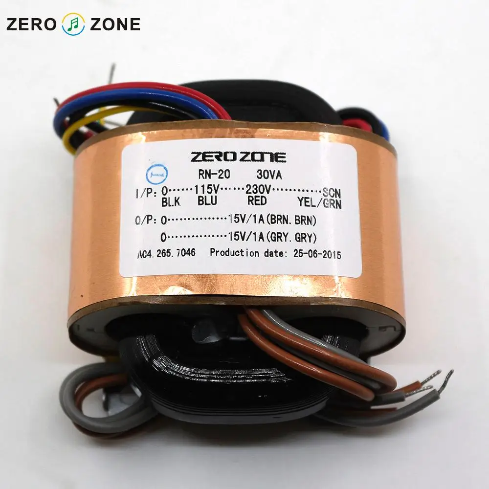 GZLOZONE 115V/230V 30W Dual 15V/1A R-type Transformer 30VA 15V*2 Pure Copper Transformer
GZLOZONE 115V/230V 30W Dual 15V/1A R-type Transformer 30VA 15V*2 Pure Copper Transformer