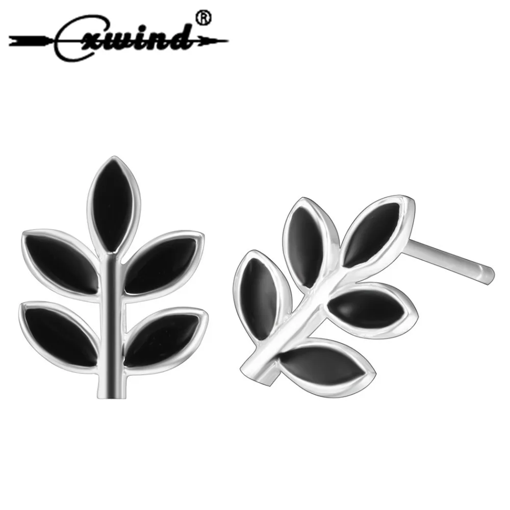 Cxwind Cute Black Enamel Leaf Stud Earrings Fashion Tree Leaves Earring Jewelry For Women Girl Party brincos Gift
Cxwind Cute Black Enamel Leaf Stud Earrings Fashion Tree Leaves Earring Jewelry For Women Girl Party brincos Gift