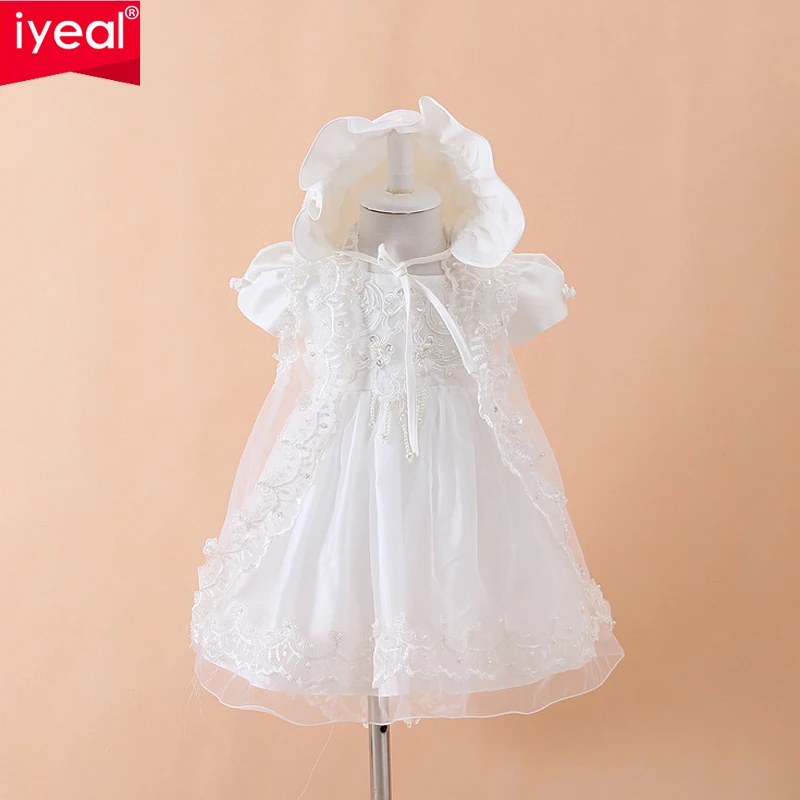 IYEAL Baby Girls Christening Gown Dresses+Hat+Shawl Vestidos Infantis Princess Wedding Party Lace Dress for Newborn Baptism 3PCS
IYEAL Baby Girls Christening Gown Dresses+Hat+Shawl Vestidos Infantis Princess Wedding Party Lace Dress for Newborn Baptism 3PCS