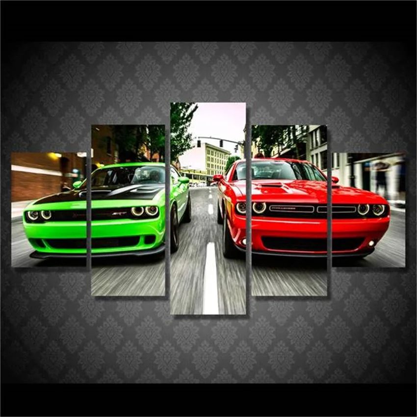 5 PC home decoration high definition printing on the canvas painting: challenger green red car
5 PC home decoration high definition printing on the canvas painting: challenger green red car