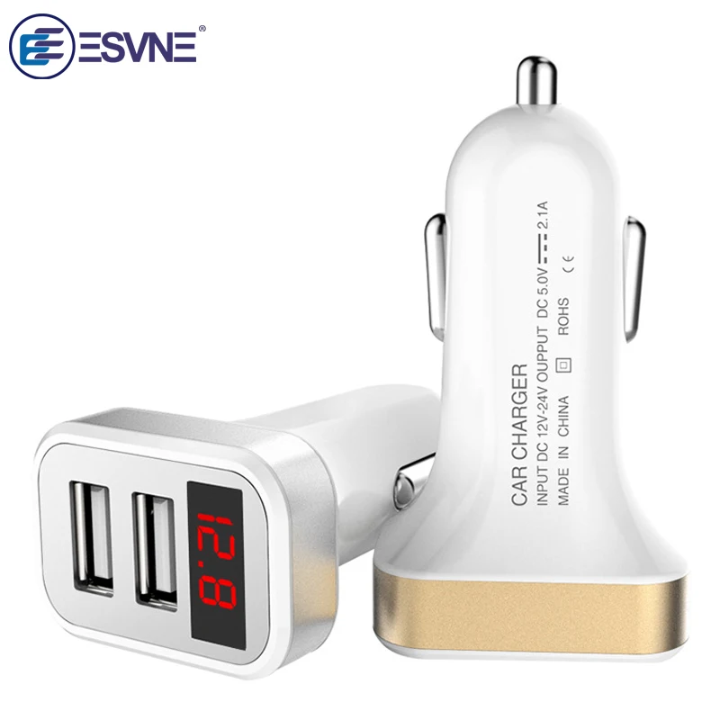 Автомобильное зарядное устройство ESVNE 5V 2.1A с двумя USB для iPhone 6 7 8 X Samsung Xiaomi Redmi