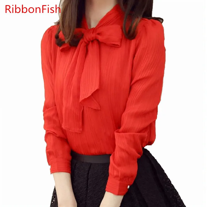 RibbonFish Women Spring Autumn Style Chiffon Blouses Shirts Lady Girls Bow Tie Collar Long Sleeve O-Neck Blusas Plus Size DD1228
RibbonFish Women Spring Autumn Style Chiffon Blouses Shirts Lady Girls Bow Tie Collar Long Sleeve O-Neck Blusas Plus Size DD1228