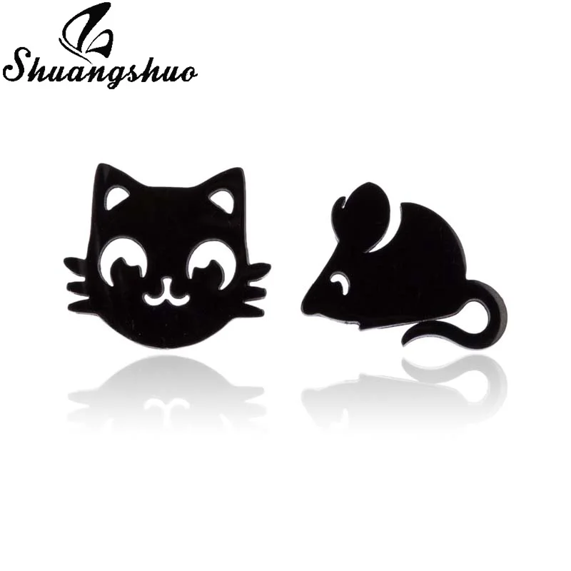 Shuangshuo Small Cat Mouse Stud Earrings for Women Earings Stainless Steel Cartoon Animal oorbellen moda mujer 2019
Shuangshuo Small Cat Mouse Stud Earrings for Women Earings Stainless Steel Cartoon Animal oorbellen moda mujer 2019