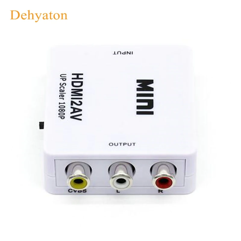 

2018 HDMI TO AV Scaler Adapter HDMI to RCA AV/CVSB L/R Video 1080P HDMI2AV Mini HD Video Converter Box Support NTSC PAL Output