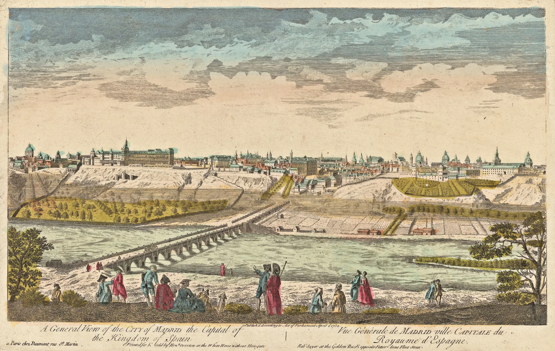 Винтажные карты мира плакат Мадридская столица Испании (1752) классические картины
