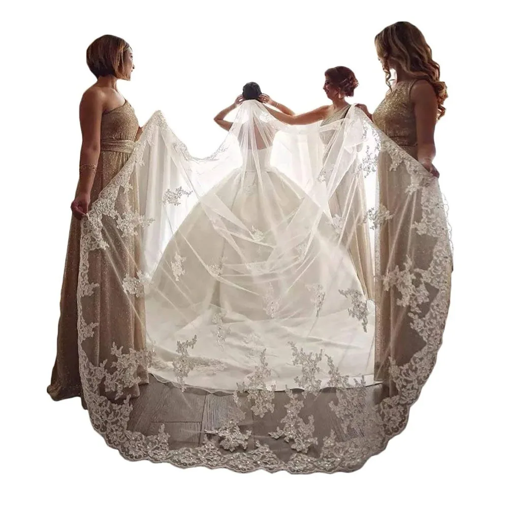 3M Meter Ivory/White Long Lace Wedding Veils Bridal Veil with Comb Wedding Accessories Velos De Novia
3M Meter Ivory/White Long Lace Wedding Veils Bridal Veil with Comb Wedding Accessories Velos De Novia