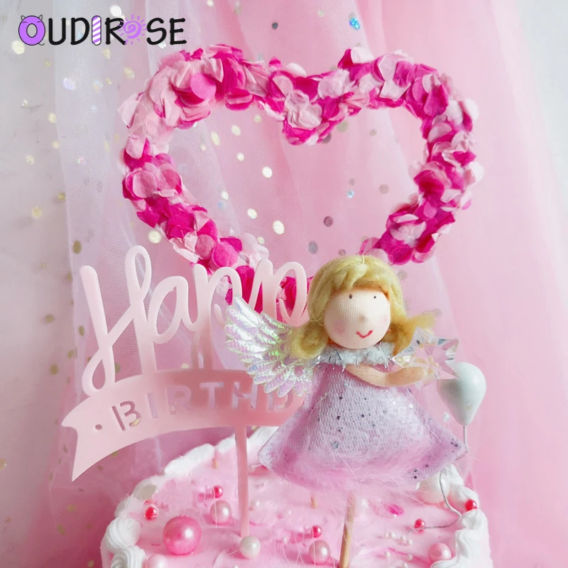 OUDIROSE 1 шт. розовый синий круглый конфетти Топпер для торта Love Baby Shower День рождения