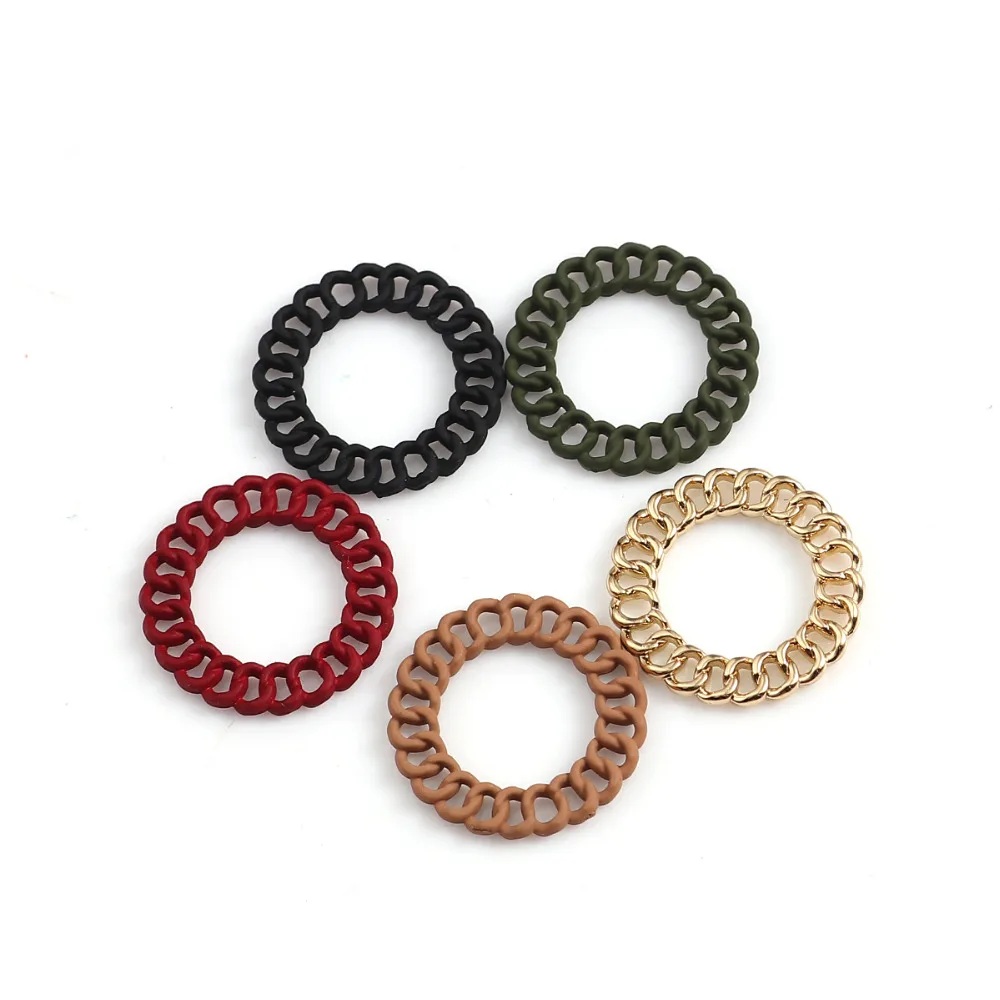 

Doreen Box Zinc Based Alloy Connectors Circle Round Colorful Fashion DIY Earrings Jewelry Accessories 20mm( 6/8") Dia, 10 PCs