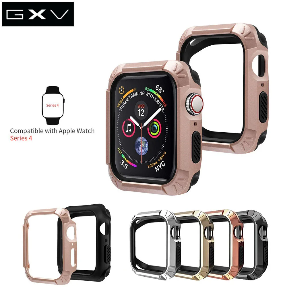 GXV силиконовый ПК 2 в 1 устойчивый к царапинам защитный чехол для Apple Watch корпус 40