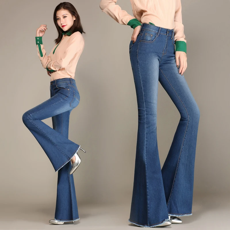 2018 new fashion spring and autumn big flared pants cowgirl trousers stretch large size 26-32 high waist women's jeans
2018 new fashion spring and autumn big flared pants cowgirl trousers stretch large size 26-32 high waist women's jeans
