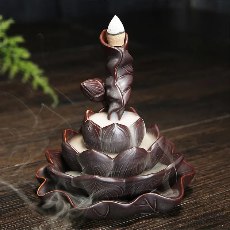 Backflow Incense Burner Ceramic Creative Lotus Incense Cones Stick Holder Aromatherapy Stove Antique Home Decoration
Backflow Incense Burner Ceramic Creative Lotus Incense Cones Stick Holder Aromatherapy Stove Antique Home Decoration