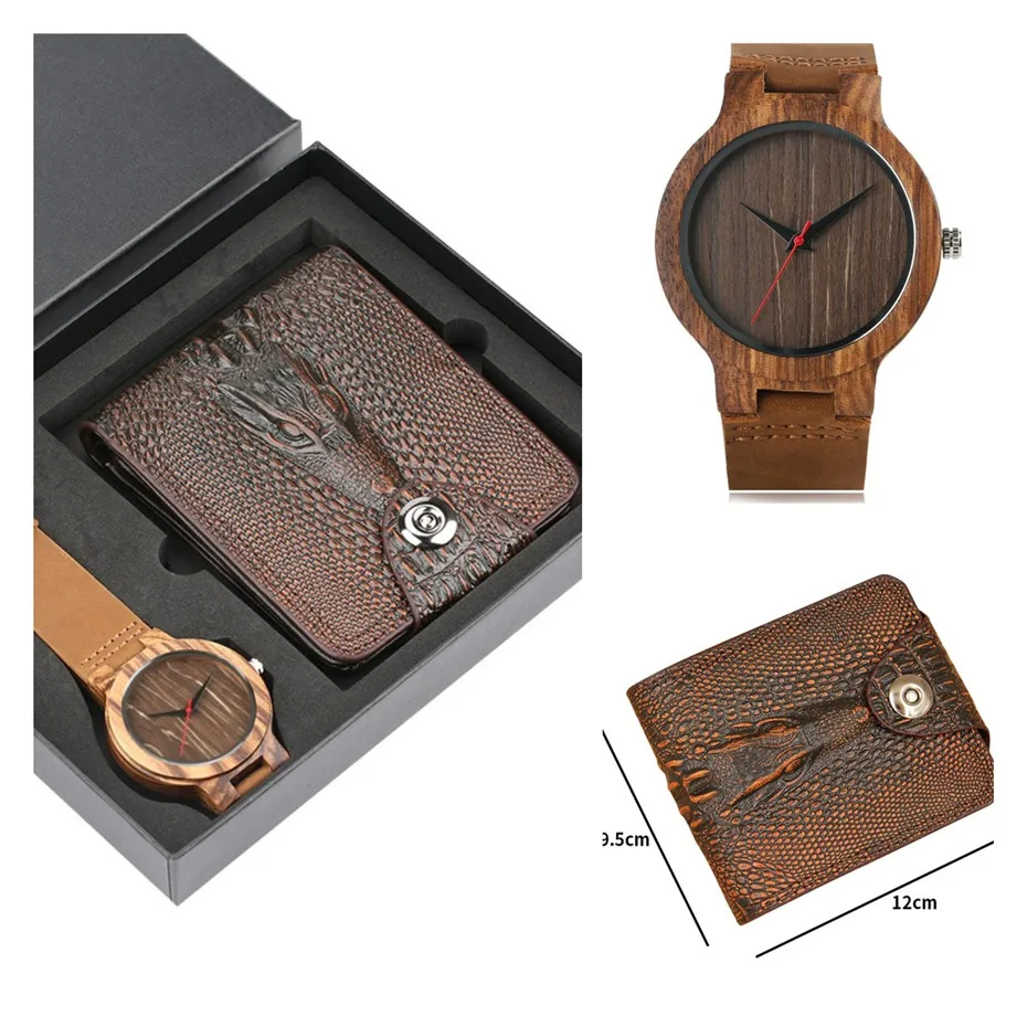 Minimalist Brown Wood Watch Quartz Movement Men's Watches Luxury Wallet Clock Set High Quality Present Gifts Purse New 2019
Minimalist Brown Wood Watch Quartz Movement Men's Watches Luxury Wallet Clock Set High Quality Present Gifts Purse New 2019