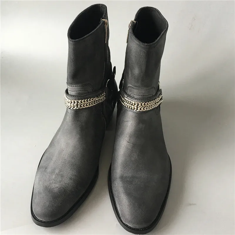 Vintage cow suede ring chain boots fashion handmade zipper mid calf real picture men business banquet Boots
Vintage cow suede ring chain boots fashion handmade zipper mid calf real picture men business banquet Boots
