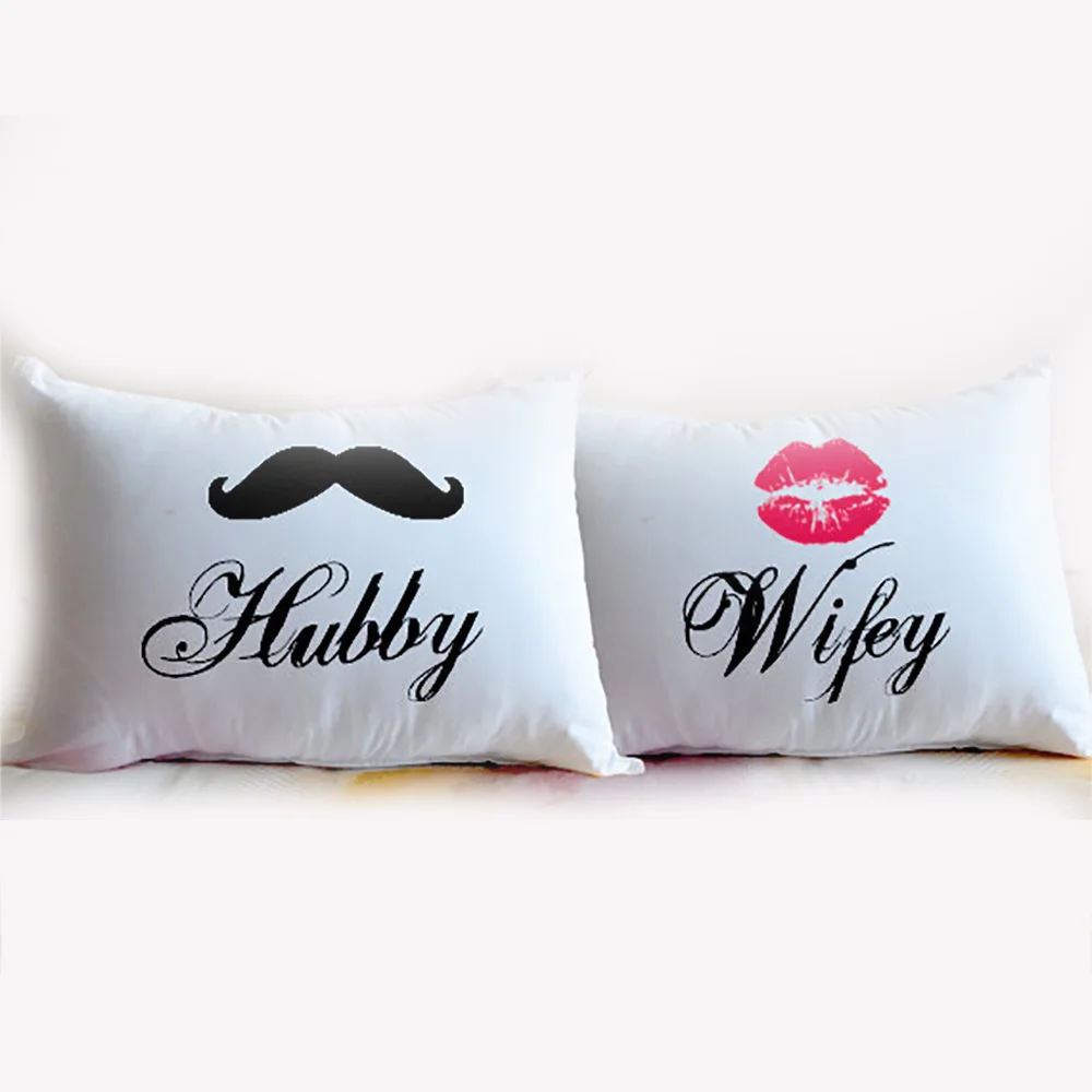 Hubby and Wifey Custon Name Pillowcase Mustache And Lips Couple Pillow Covers For lover Wedding Home Decoration
Hubby and Wifey Custon Name Pillowcase Mustache And Lips Couple Pillow Covers For lover Wedding Home Decoration