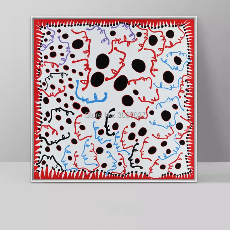100% ручная работа Yayoi Kusama холст абстрактная картина маслом искусство Настенная