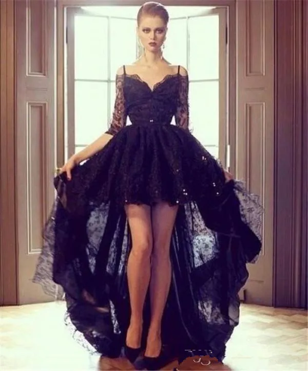 2020 Black Lace Hi Lo Evening Formal Dresses Sexy Off Shoulder High Low Long Sleeve Prom Party Dress Quality платье вечернее
2020 Black Lace Hi Lo Evening Formal Dresses Sexy Off Shoulder High Low Long Sleeve Prom Party Dress Quality платье вечернее