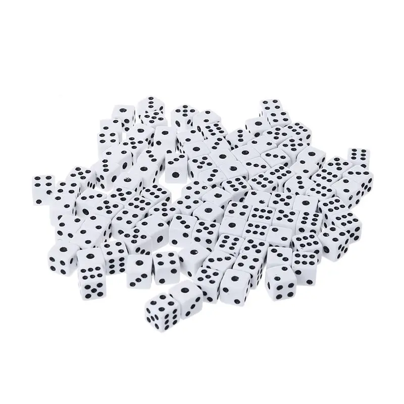 100pcs 8mm Plastic White Game Dice Six Sided Decider Birthday Parties Board Game High Quality Plastic NoEnName_Null
100pcs 8mm Plastic White Game Dice Six Sided Decider Birthday Parties Board Game High Quality Plastic NoEnName_Null