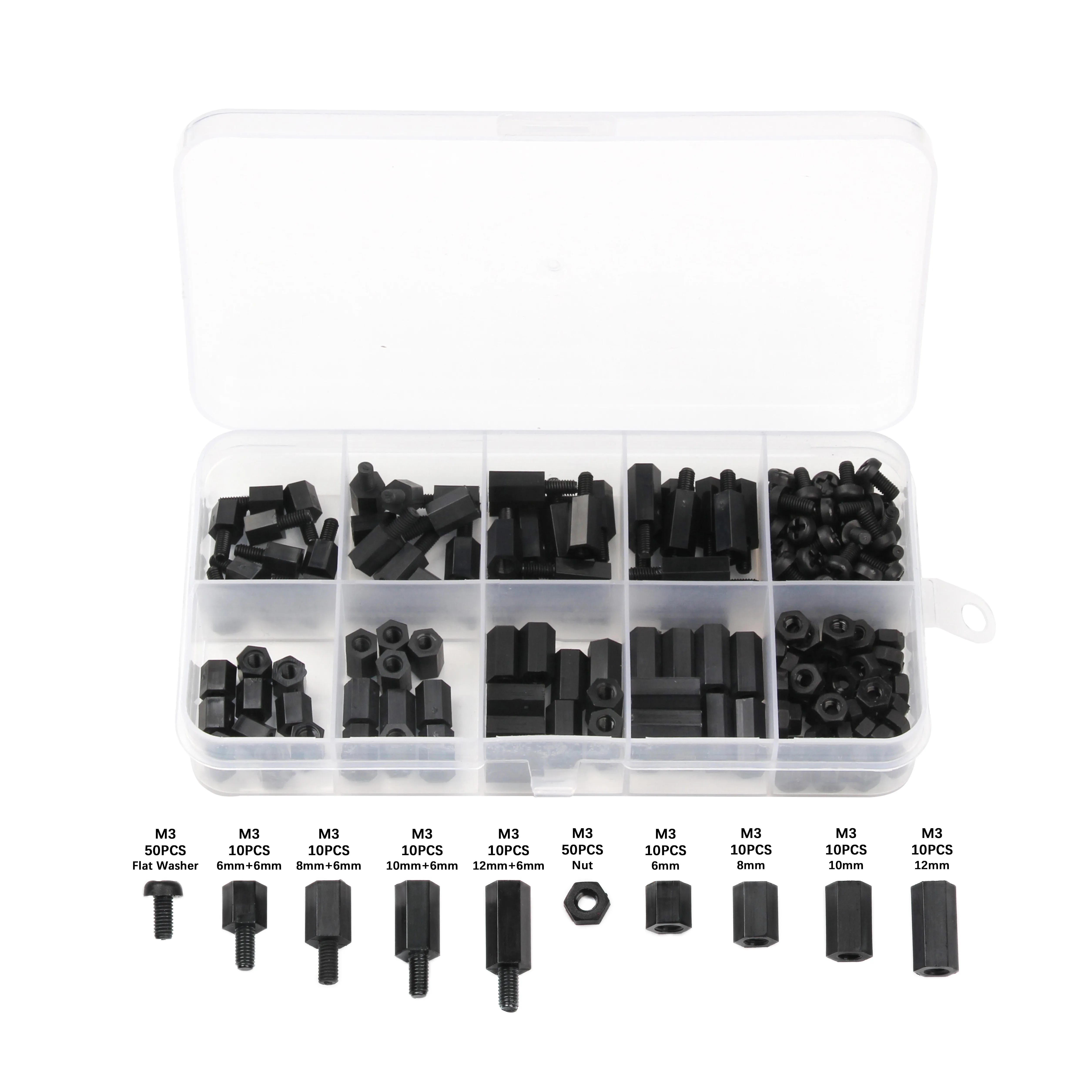 180Pcs/set Hex Nylon M3 Female Male Standoff Spacer Column For PCB Motherboard Fixed Plastic Spacing Screws
180Pcs/set Hex Nylon M3 Female Male Standoff Spacer Column For PCB Motherboard Fixed Plastic Spacing Screws