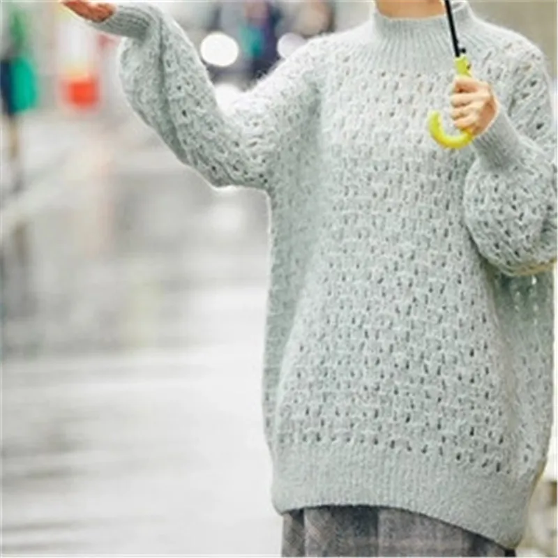 100% hand made mohair knit women fashion solid hollow turtleneck loose thin pullover sweater white 5color customized
100% hand made mohair knit women fashion solid hollow turtleneck loose thin pullover sweater white 5color customized