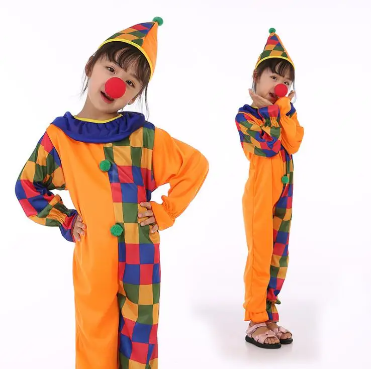 New Children Kids Girl Boys Clown Cosplay Costume Jumpsuits & Rompers+Hat+Nose Halloween Performance Family Party
New Children Kids Girl Boys Clown Cosplay Costume Jumpsuits & Rompers+Hat+Nose Halloween Performance Family Party