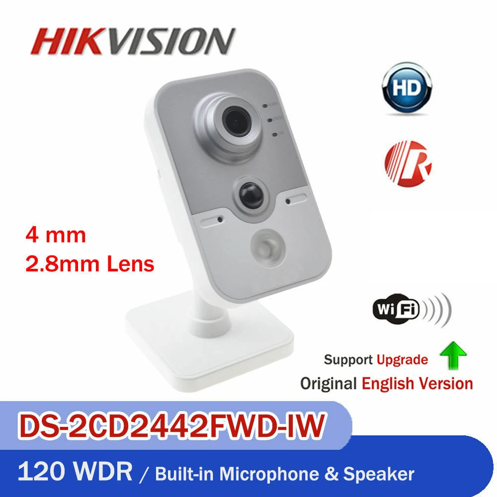Hikvision DS 2CD2442FWD IW 4MP Беспроводная ip камера POE Cube CCTV сетевая SD слот для карты IR WiFi