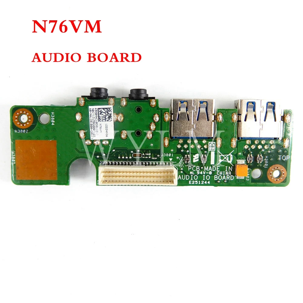 Аудиоплата N76VM для ASUS N76V, N76VM, N76VZ, N76VB, N76VJ, материнская плата ноутбука, аудио USB 3,0, плата ввода-вывода, интерфейсная плата
Аудиоплата N76VM для ASUS N76V, N76VM, N76VZ, N76VB, N76VJ, материнская плата ноутбука, аудио USB 3,0, плата ввода-вывода, интерфейсная плата