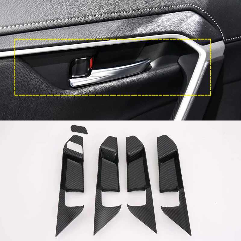 Внутренняя крышка ручки из углеродного волокна для Toyota RAV4 2019 2020 декоративная