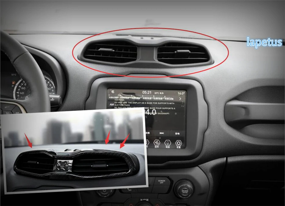 Lapetus Middle Air Conditioning AC Outlet Vent Decoration Frame Cover Trim For Jeep Renegade 2015 - 2020 ABS Carbon Fiber Look
Lapetus Middle Air Conditioning AC Outlet Vent Decoration Frame Cover Trim For Jeep Renegade 2015 - 2020 ABS Carbon Fiber Look